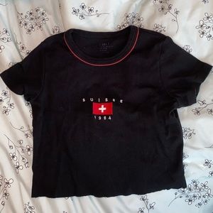 Brandy black suisse crop top